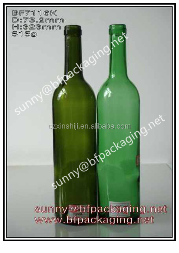 high quality glass champagne wine bottle