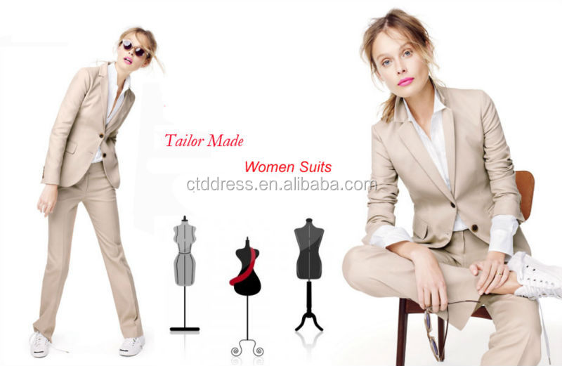 新しいデザイン2015ウール100％ネイビーブルー女性のセクシーなビジネススーツ仕入れ・メーカー・工場