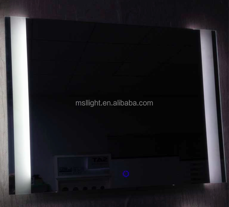 ホテル家具が点灯ミラールームミラーledライト付き/用ledランプのバスルームの鏡とヒーター仕入れ・メーカー・工場