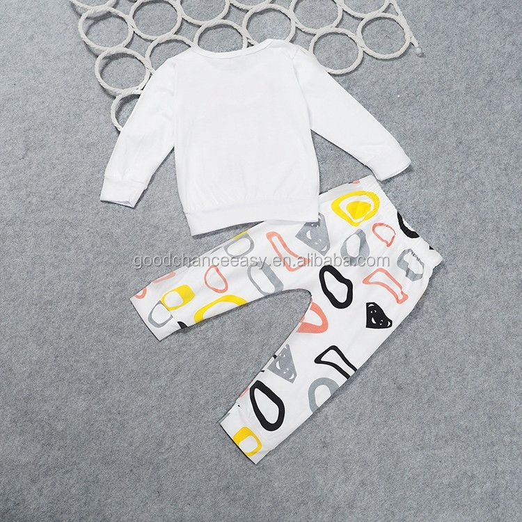 16026新しいスタイル赤ちゃんフクロウ長袖tシャツ+パンツ二枚/セット赤ちゃん服セット仕入れ・メーカー・工場