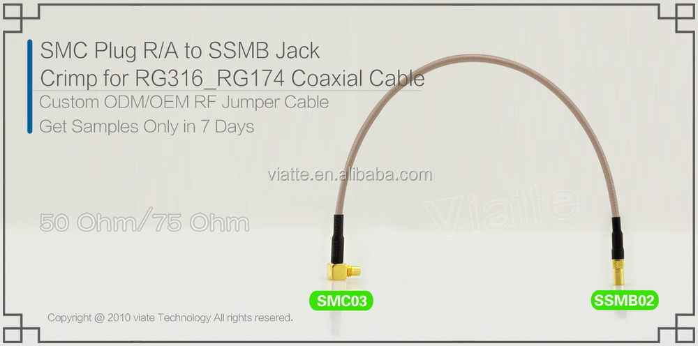 男性の性別smcプラグr/aへssmbメス圧着ジャックrg316_rg174用同軸ケーブルのコネクター仕入れ・メーカー・工場