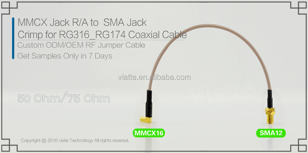 Mmcx男性の無料サンプルr/aにsmaメス圧着rg174用同軸ケーブルのコネクター仕入れ・メーカー・工場