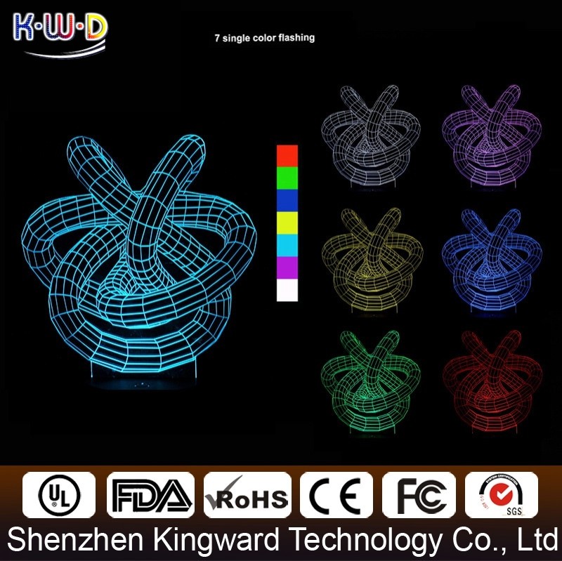 ファンシー鉄リングタッチコントロール7色led 3dナイトライトランプ調光対応仕入れ・メーカー・工場