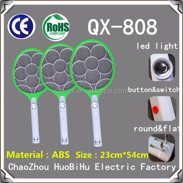 Qx806-3高品質電気蚊のラケットでハンドルバッテリー800ma3ledライト充電式電気蚊のキラーランプ問屋・仕入れ・卸・卸売り