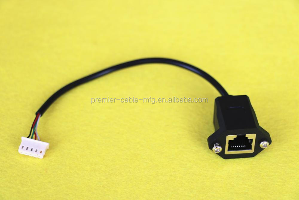 4 pin electric signal cable rj45 panel mount jst wire harness