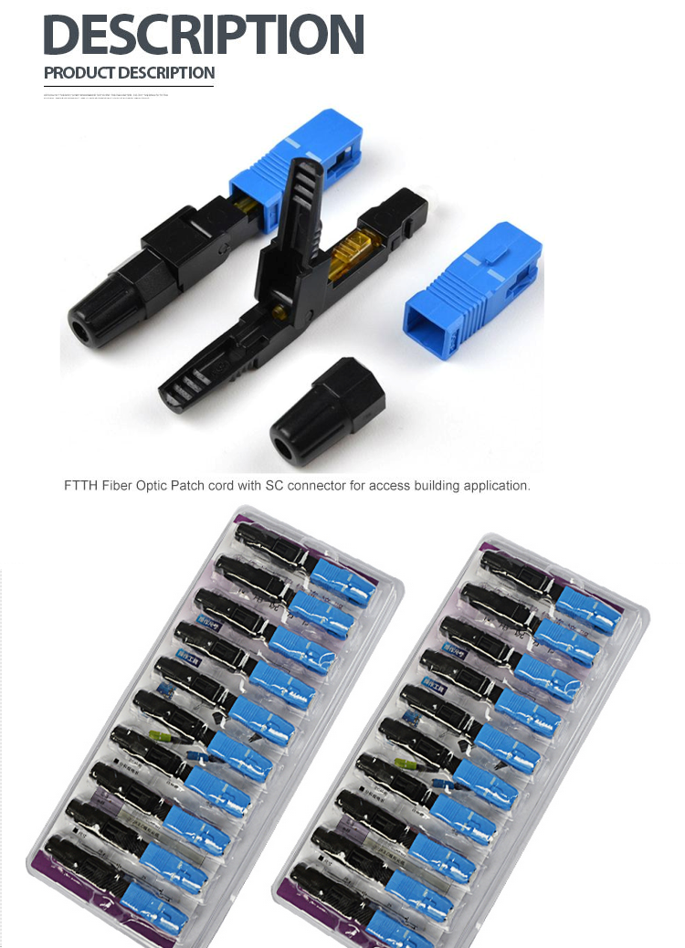 Fast Connector drop cable SC Optic Fiber Fast/Quick Connector