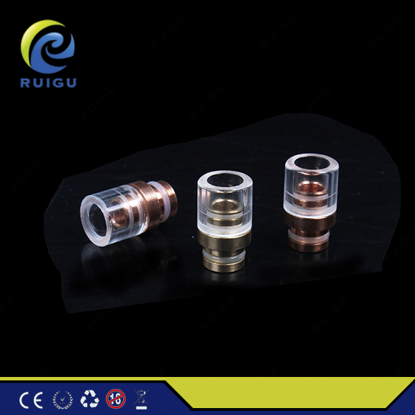 Short Wide Bore Cooper pyrex and brass pyrex 510 drip tips