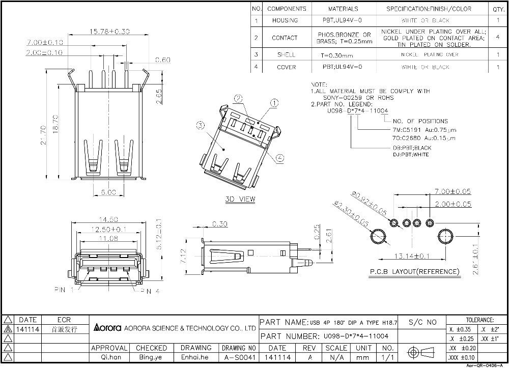 ディップ非zif/4ピンu098usbコネクタ仕入れ・メーカー・工場