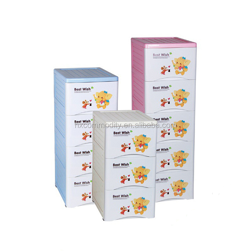Stackable 3 Layer Kids Toys Cupboards For Baby Plastic Cabinet