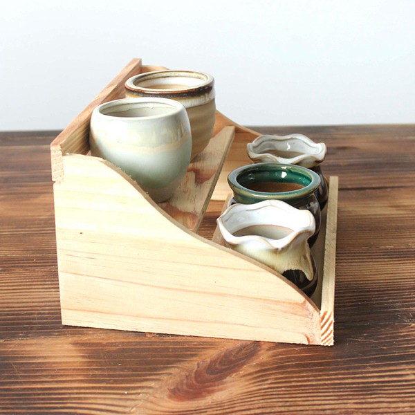pine wood plant shelf