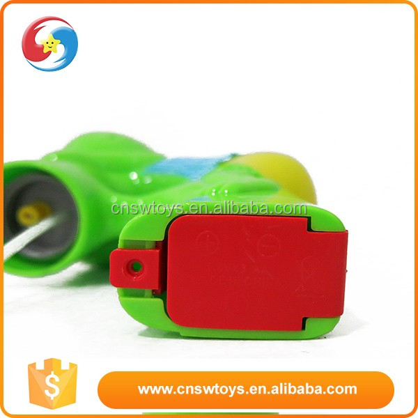 Plastic b/o cartoon animal frog bubbles gun toy with light and music