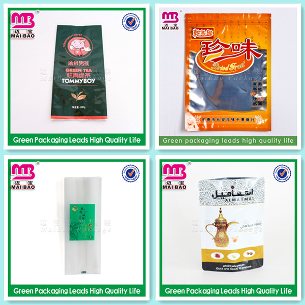 Customized graphics and wordings ziplock black tea bag