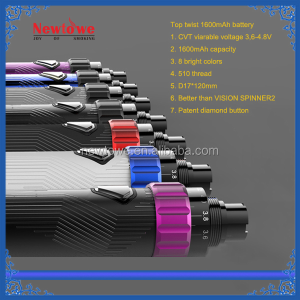 Unique top twist design vision spinner 3 battery 1600mah vision spinner 2