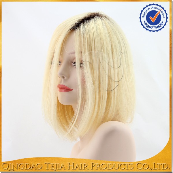 販売上の暗い根オンブル色ブロンドlacefrontグルーレス人間の髪の毛のかつら 問屋・仕入れ・卸・卸売り