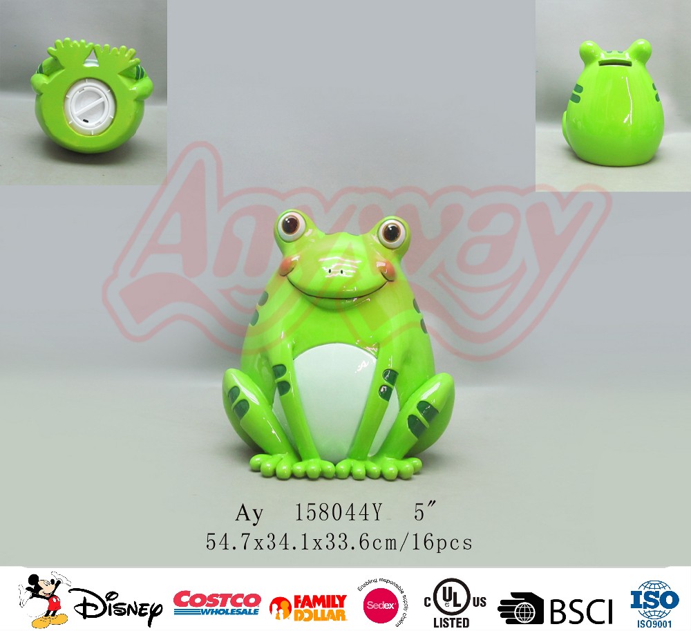 Hand painting blue elephant shape piggy bank