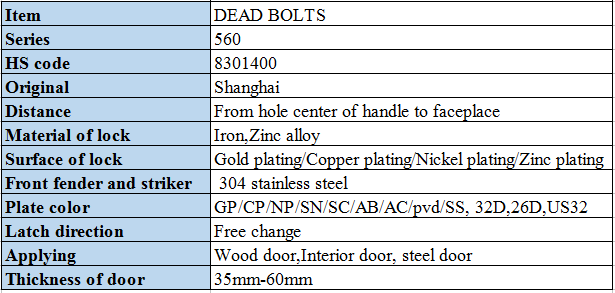 Unique design dead bolt lock for sale