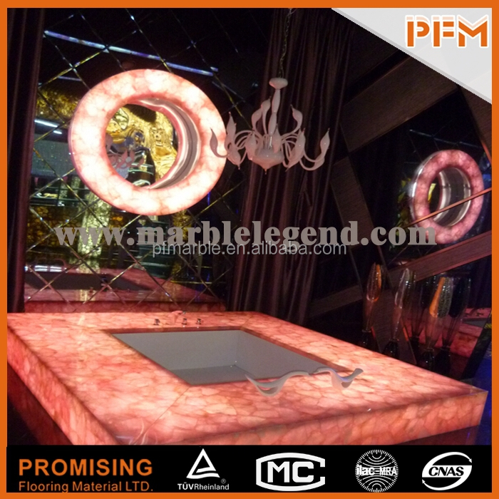 pfmバックライト付きピンク結晶石英石スラブ室内装飾のための 問屋・仕入れ・卸・卸売り