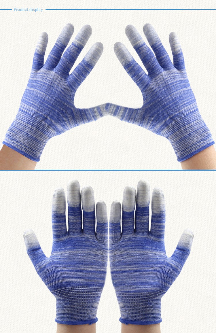 ナイロンpuコーティングされた帯電防止カラフルな作業ニット綿手袋仕入れ・メーカー・工場