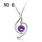 new_fashion_Heart_chain_pendant_clavicular_necklace_Amethyst_Necklace_Free_shipping
