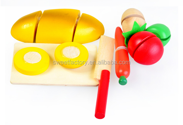 Beste koop houten keuken het snijden van fruit speelgoed set ...
