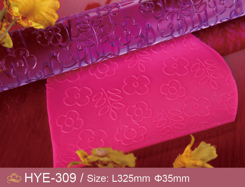 Flowers and leaves Pattern Cake Decorating Acrylic Embossing Rolling Pin
