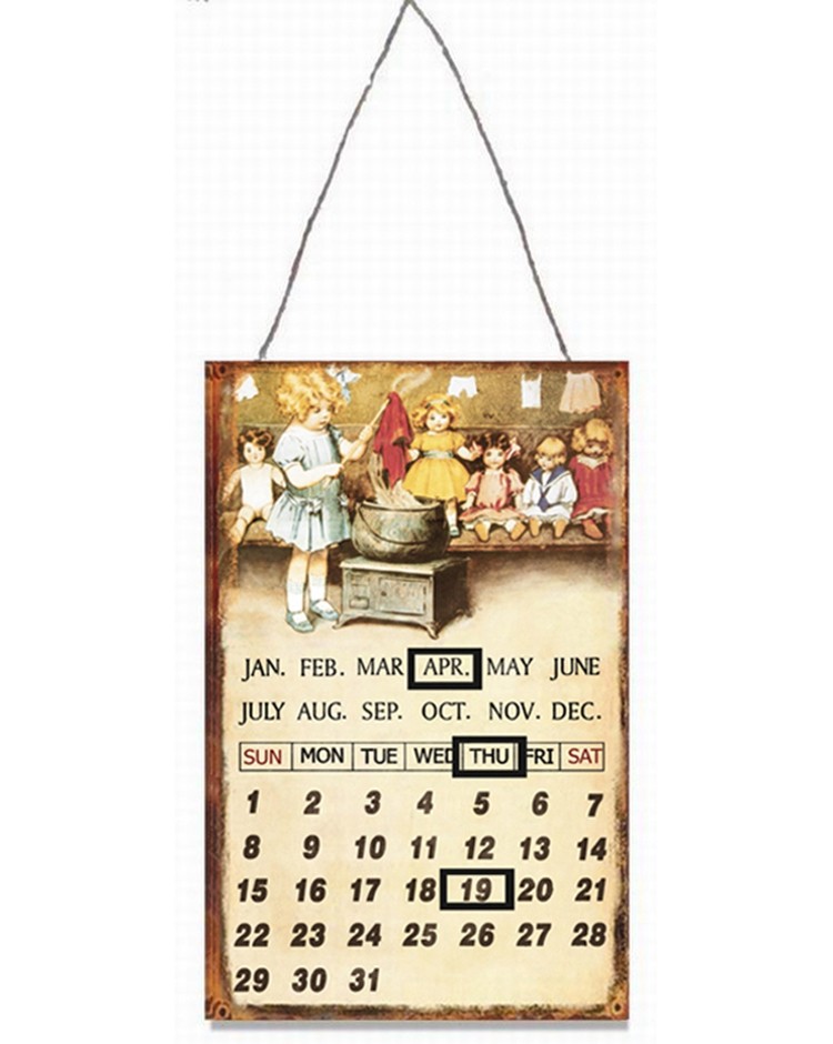 Factory Price Metal Crafts Calendar Vintage Metal Decorative Wall