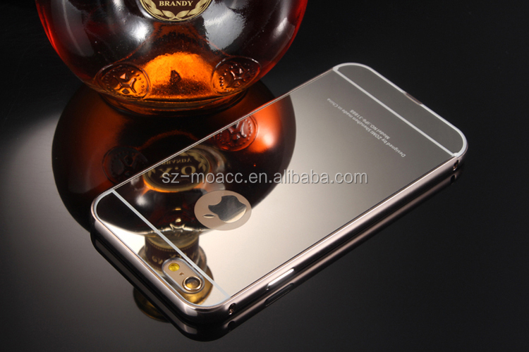 の豪華なゴールドアルミニウム金属のバンパーケースiphone用6s、 iphone用ケース6sアルミミラーの背面仕入れ・メーカー・工場