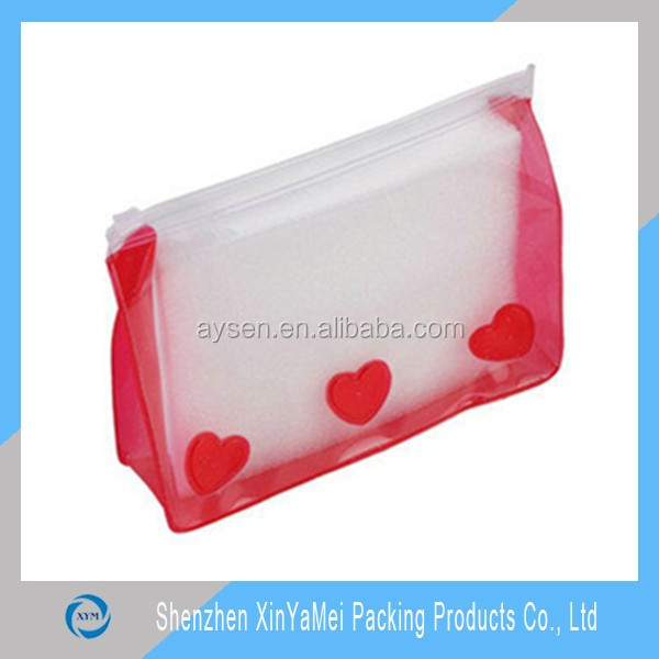 PVC Clear Vinyl Rectangular Travel/Cosmetic Slider Zipper Bag