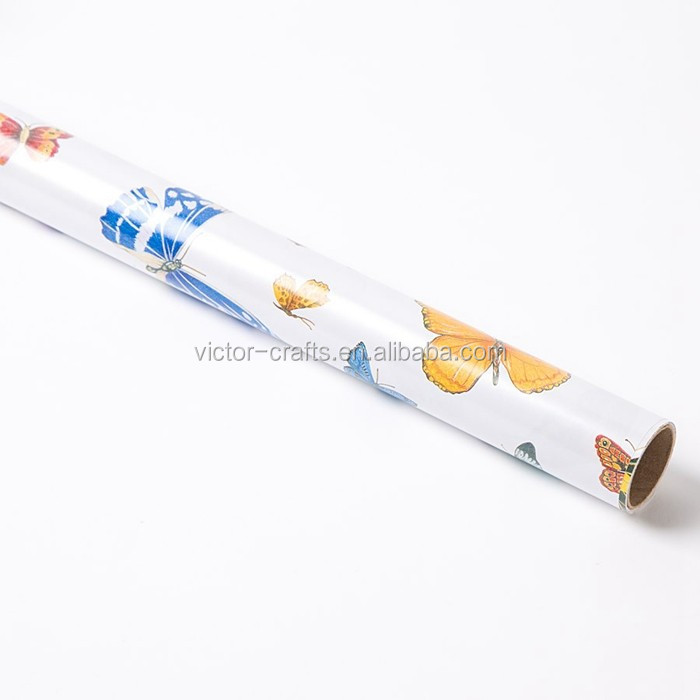 ビクター工芸品の蝶真珠色ロールラップの紙シートカスタムギフト紙ロール工場価格仕入れ・メーカー・工場