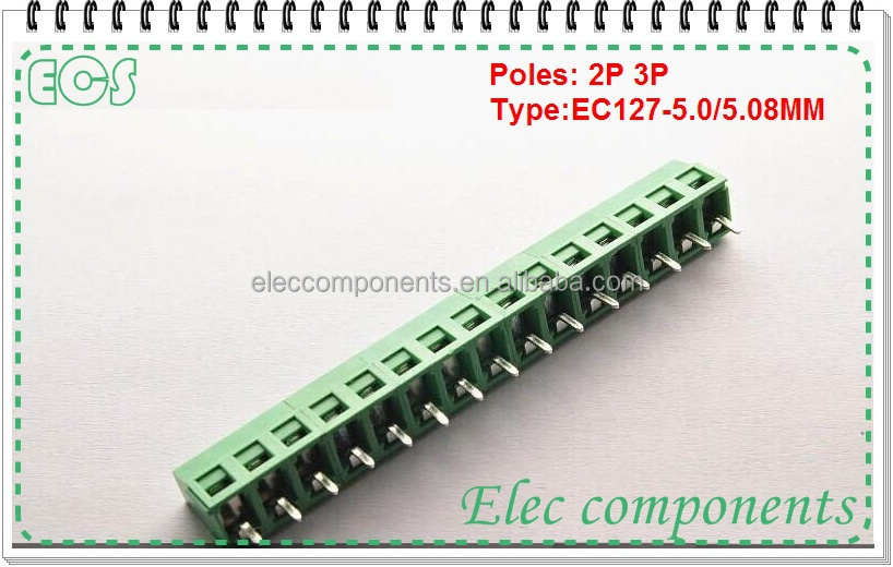 Ec127-2pec127-3pec1275. 08ミリメートルpcbねじ2pin/3pin5. 08ミリメートルストレートピンpcbねじ端子台コネクタ仕入れ・メーカー・工場