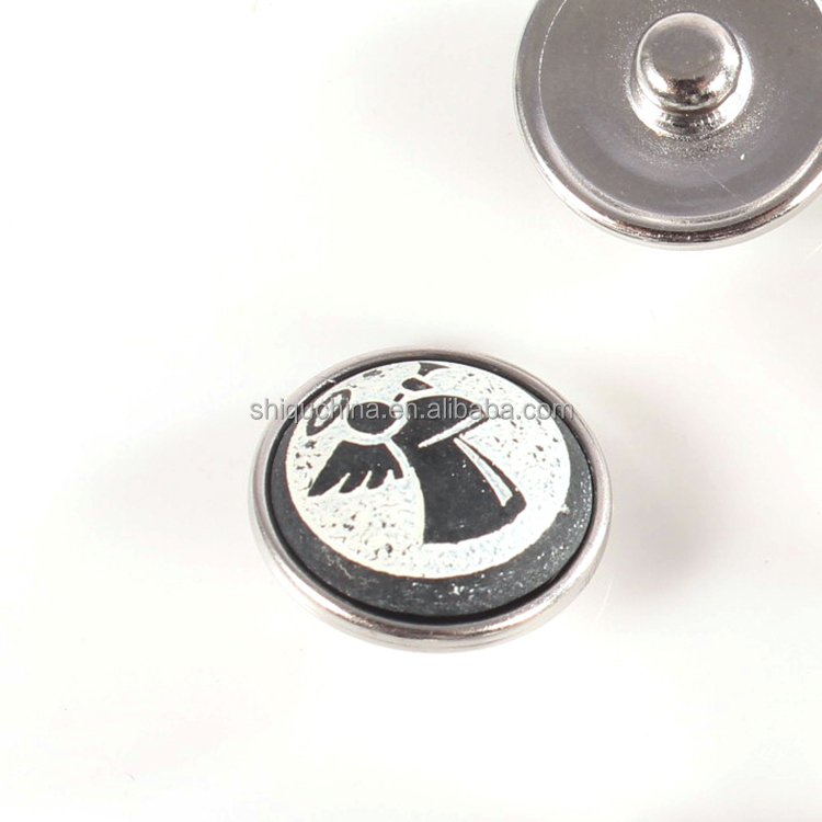 ファッションの新しい到着201516mm黒い小さな丸い大理石フラットバックカボション石カスタムメイドジーンズのボタンを縫い仕入れ・メーカー・工場