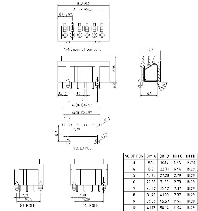 Pcb4.57mmピッチバネ端子台コネクタ仕入れ・メーカー・工場