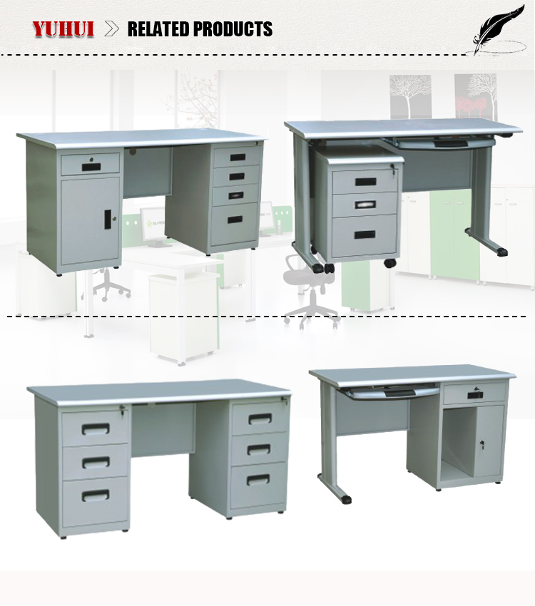 Metal Computer Desk Office Table With Computer Keyboard Tray Buy