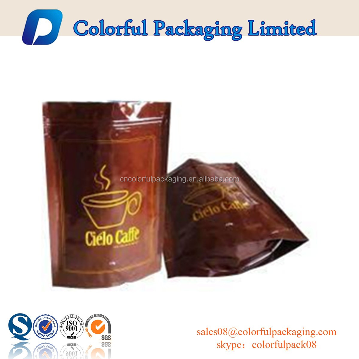 Classical tea bga /recycle platstic offee bag with valve, zip tea bag