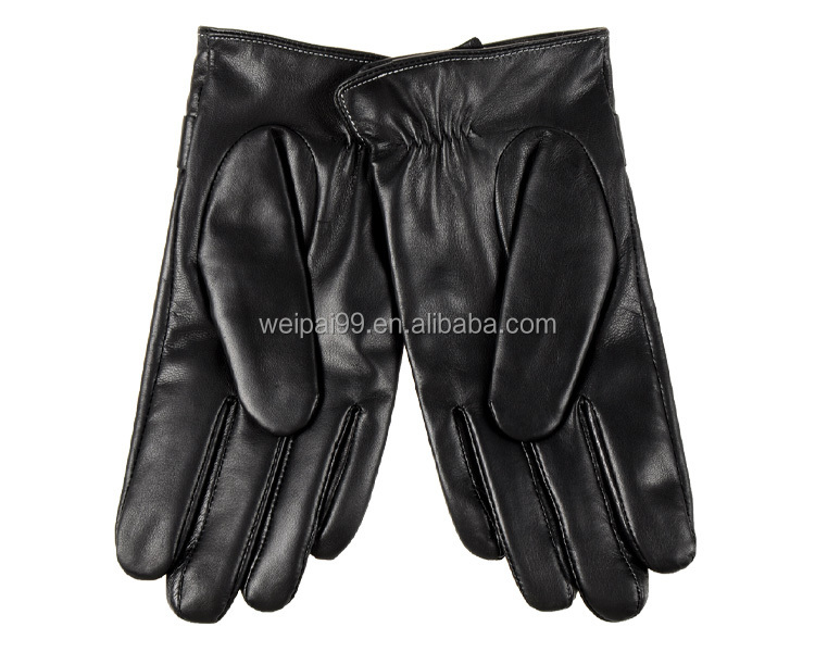 古典的なスタイルのバックル装飾黒い男性のシープスキン革手袋仕入れ・メーカー・工場
