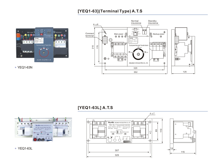 63A Dual Power Automatic Transfer Switch for generator ATS ... mini ats diagram 
