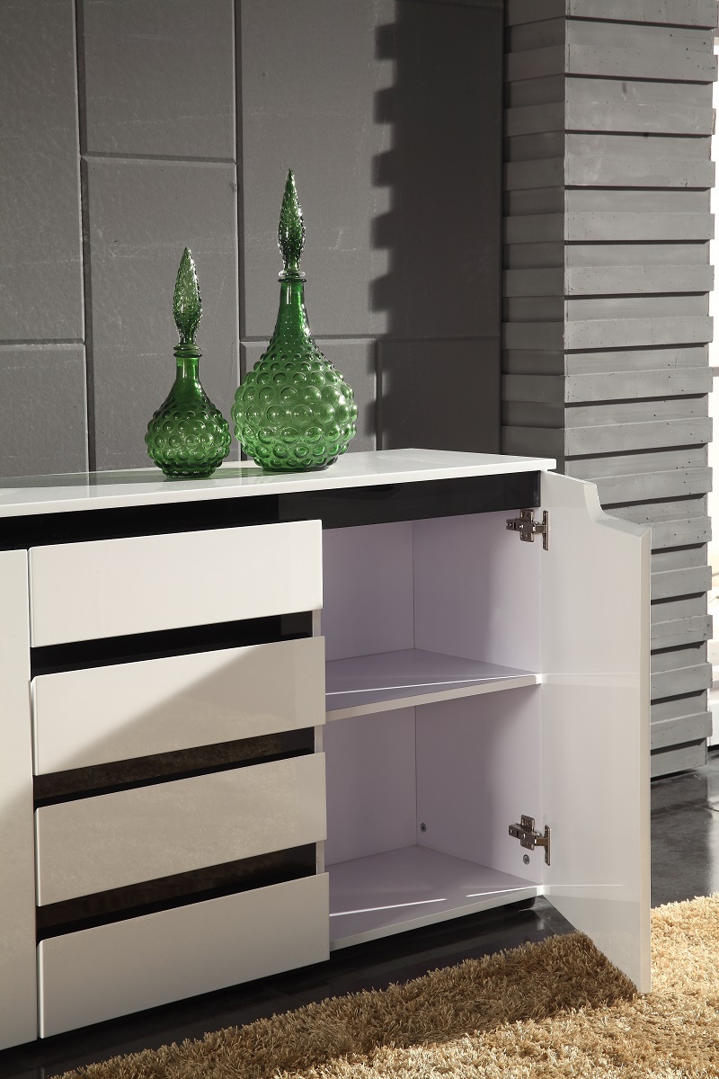 Moderne mdf hoogglans wit en zwart hout eetkamer dressoir houten ...