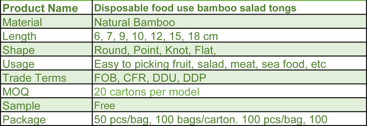 Disposable buffet food serving mini tong