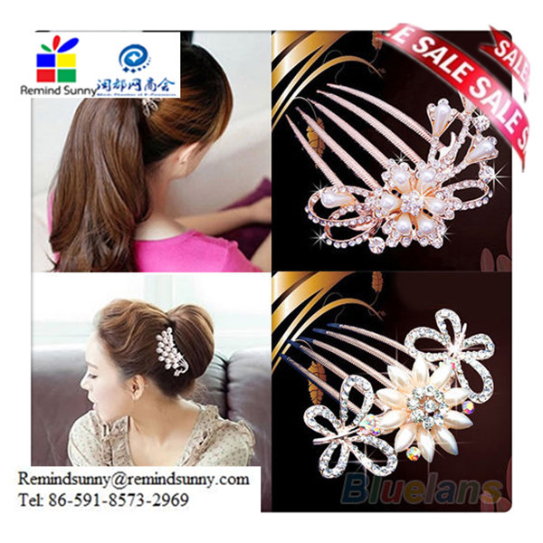 真珠花ディアマンテクリスタルラインストーンヘアピンヘアークリップの櫛の結婚式の宝石類仕入れ・メーカー・工場
