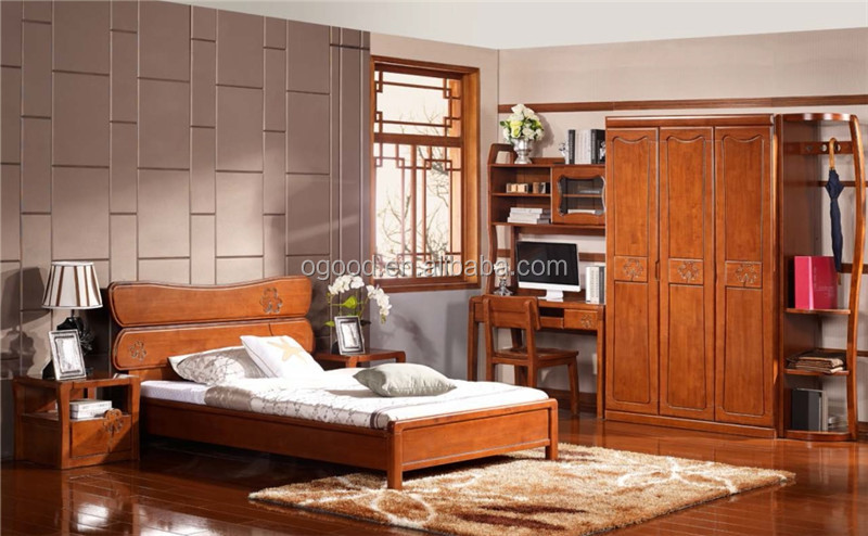 近代的ゴム純木の寝室の家具セット仕入れ・メーカー・工場