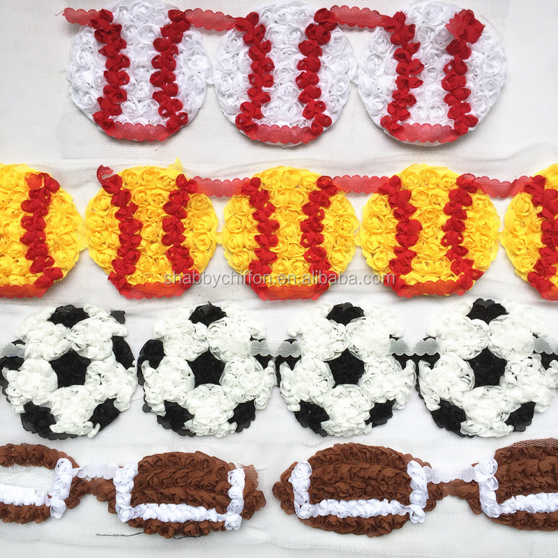 熱い- 販売、 ソフトボールのみすぼらしい花2015シフォン生地、 は、 赤ちゃんのための女の子のヘアーsportballの装飾仕入れ・メーカー・工場