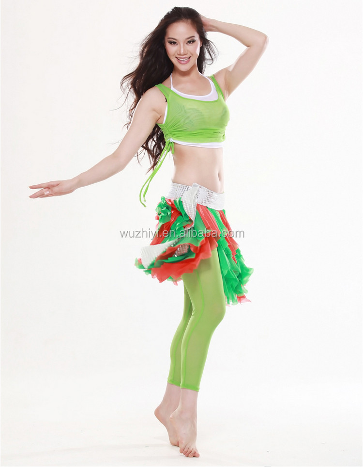 プロのベリーダンスの衣装中国女子ダンスのためのトレーニングや練習( qc2106)問屋・仕入れ・卸・卸売り
