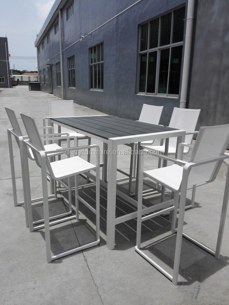 最新のデザインのアルミ工場価格石フィニッシングマットホワイトバーのテーブルと椅子仕入れ・メーカー・工場