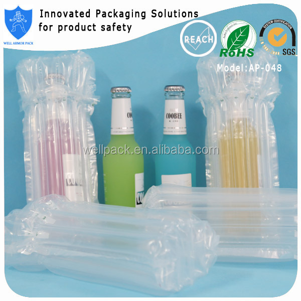 Well Armor Pack Shockresistant air pouch packaging for red wine bottle