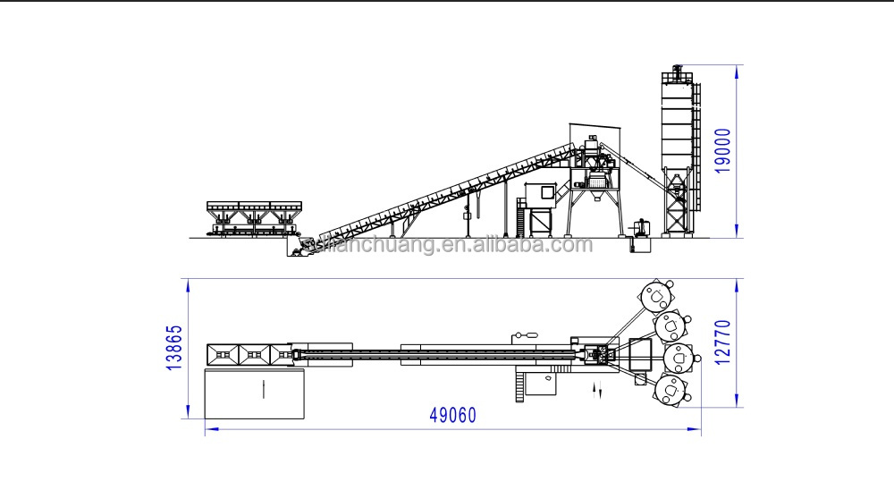 コンクリートミキシングプラントhls6060立方メートル/h建設機械仕入れ・メーカー・工場
