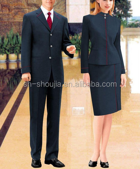 女性のためのカスタムホテル受付制服/の男性問屋・仕入れ・卸・卸売り