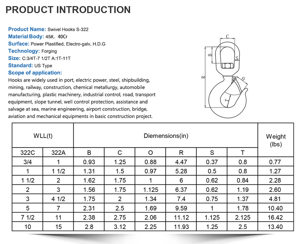 Crane Hook Swivel Keychain Hook With Safety Latch S322 Buy Crane Hook