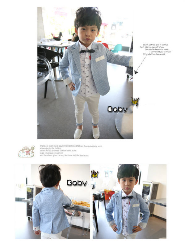 新しいデザイン2014年2月7日年韓国スタイル紳士coat+white2個の子供スーツタキシードパンツ問屋・仕入れ・卸・卸売り
