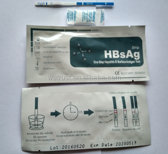 One Step Hepatitis B Surface Antigen Test Strip Hbsag Test Strip - Buy ...