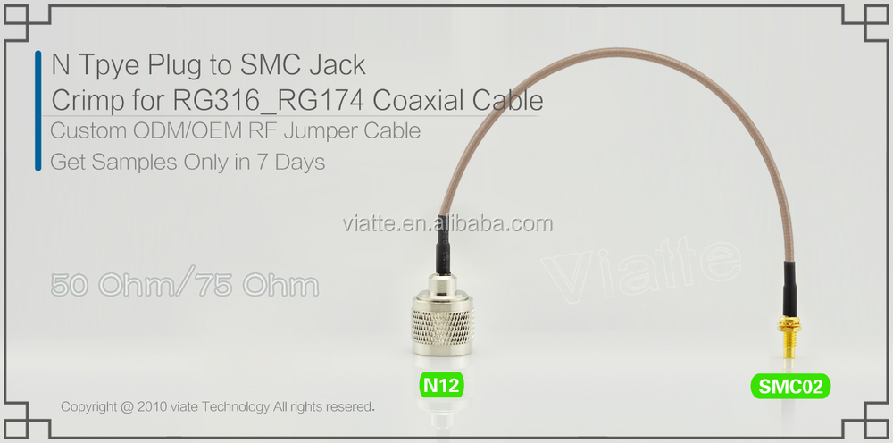 N型プラグ/malesmcにjack/rg316_rg17メス圧着用同軸ケーブルのコネクター仕入れ・メーカー・工場